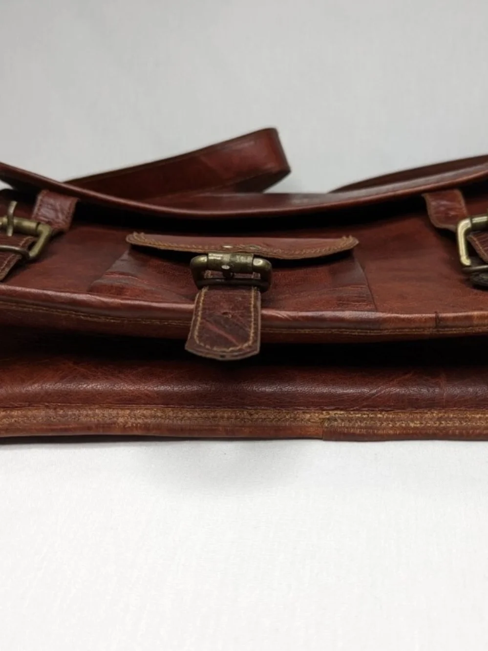 Great Seal of The State of Oklahoma 1907 Leather Crossbody Messenger Bag VTG